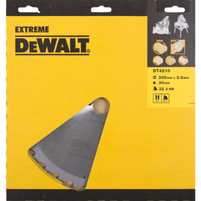 DeWalt DT4210-QZ DT4210 Hoja de sierra HM 305 x 30 x 32T diente intercambiable, negativo 5° longitudinal para trabajar la madera