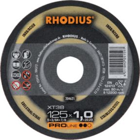 Rhodius 204619 Disco de corte XT38 para metal fino/Inox 115 x 1,0 x 22,23 mm