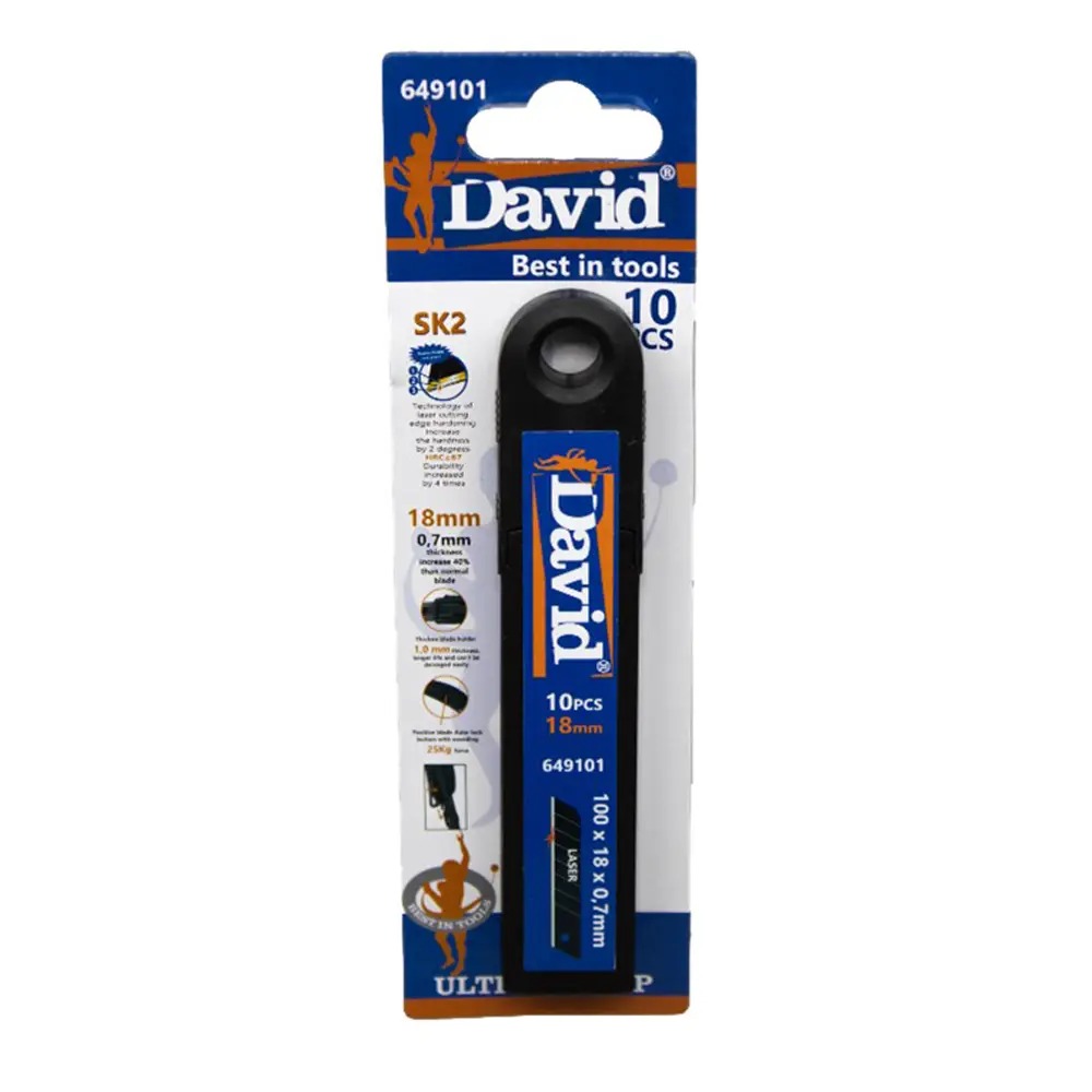 David 649101 Cuchillas de recambio 18 mm SK2 10 uds.