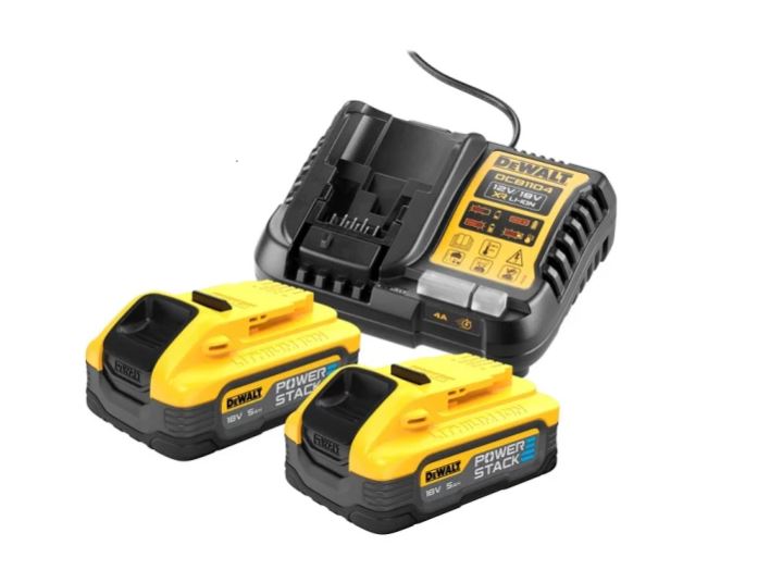 DeWalt Accesorios DCB1104H2-QW PowerStack Starter Kit - 2 x 18V XR 5.0Ah POWERSTACK batería + cargador DCB1104