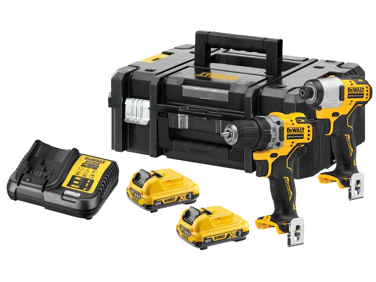 DeWalt DCK2110L2T-QW DCK2110L2T Juego de iniciación DCD701 taladro atornillador + DCF801 atornillador de impacto 12 V 3,0 Ah XR