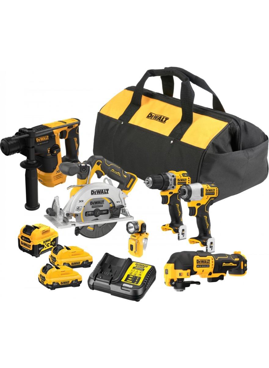 DeWalt DCK611P1D2-QW Juego combinado - Juego de arranque de 6 piezas 12V 1x5,0Ah + 2x 2,0Ah