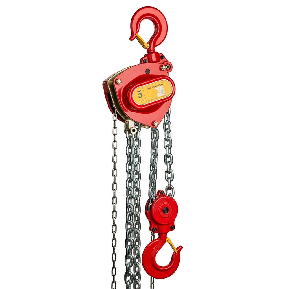DELTA RED VS.0.04105000 Polipasto manual de cadena High-Speed Premium de 5 toneladas 2 tramos sin cadena