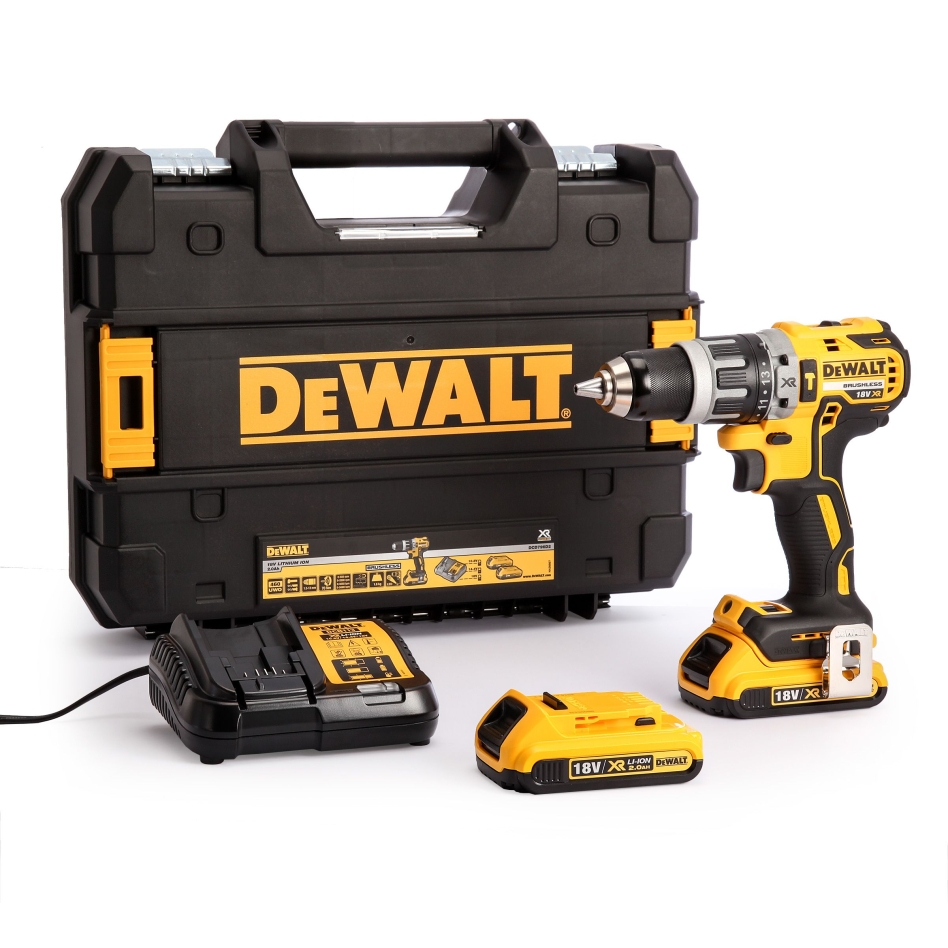 DeWalt DCD796D2-QW Taladro percutor a batería DCD796D2 de 18V y 2,0 AH de Li-ion