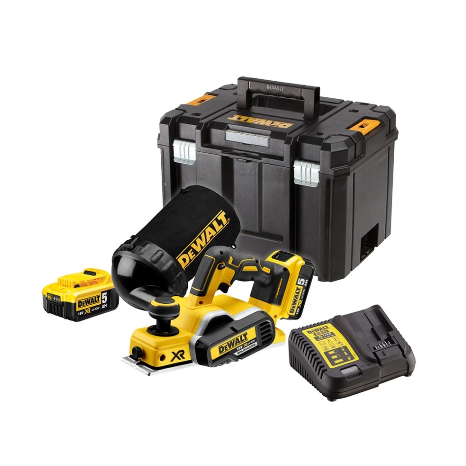 DeWalt DCP580P2-QW DCP580P2 cepillo sin cable 18 voltios 5.0Ah Li-Ion en maletín TSTAK