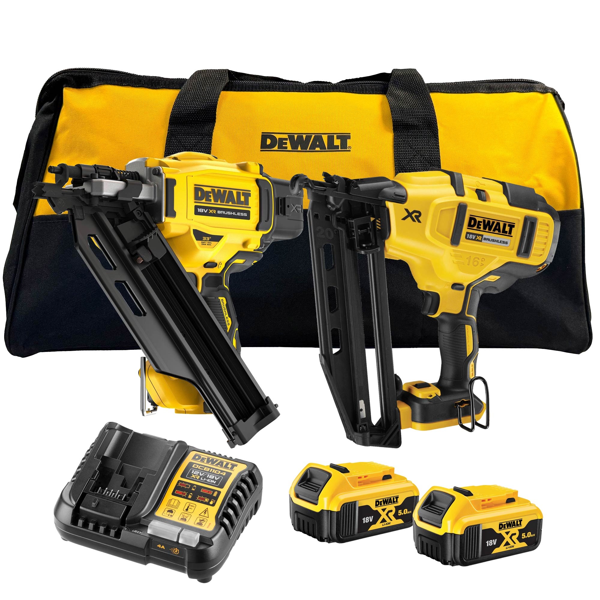DeWalt DCK246P2-QW Kit doble tachonadora 18V XR - DCN930 + DCN660 - 2 x 5Ah en bolsa