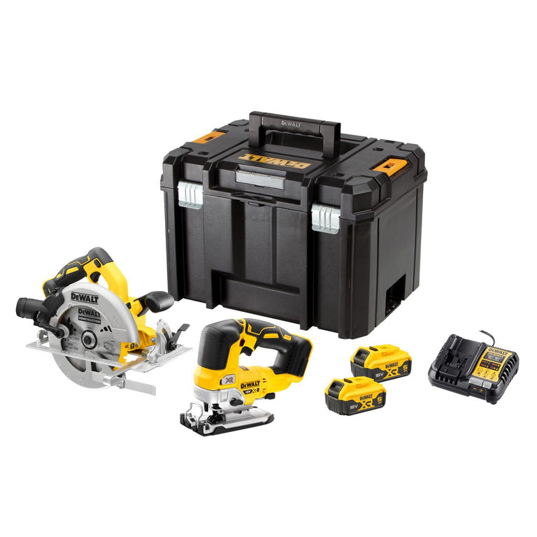 DeWalt DCK2012P2T-QW Kit doble sierra XR 18V - DCS570+DCS334 - 2 x 5Ah en TSTAK