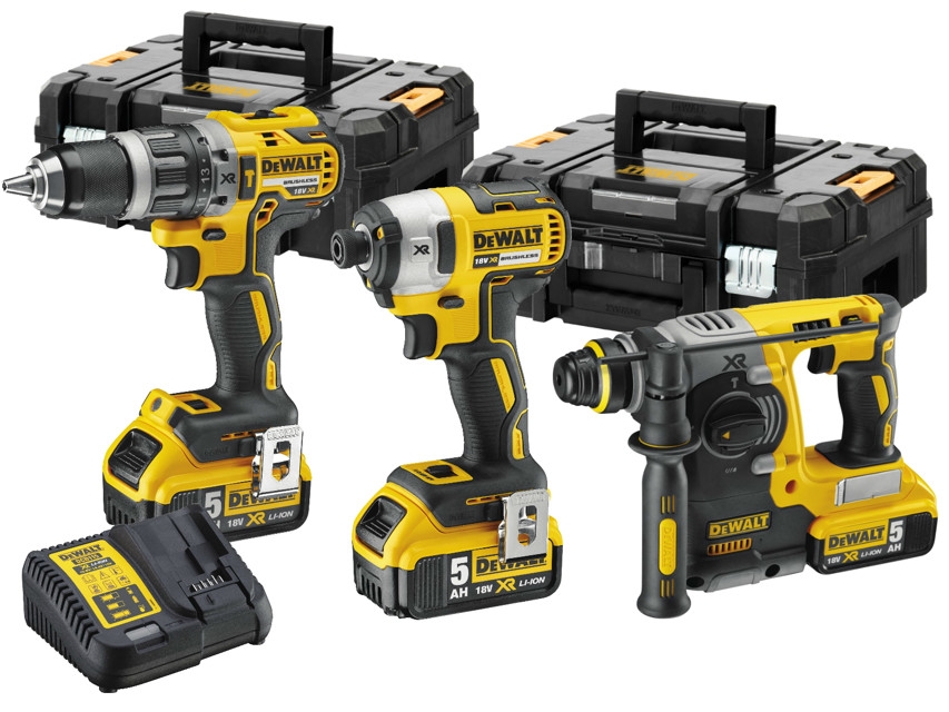 DeWalt DCK368P3T-QW Juego combinado DCK368P3T Martillo perforador DCH273 + Taladro de impacto inalámbrico DCD796 + Destornillador de impacto DCF887 18 Voltios 3 x 5,0AH Li-ion