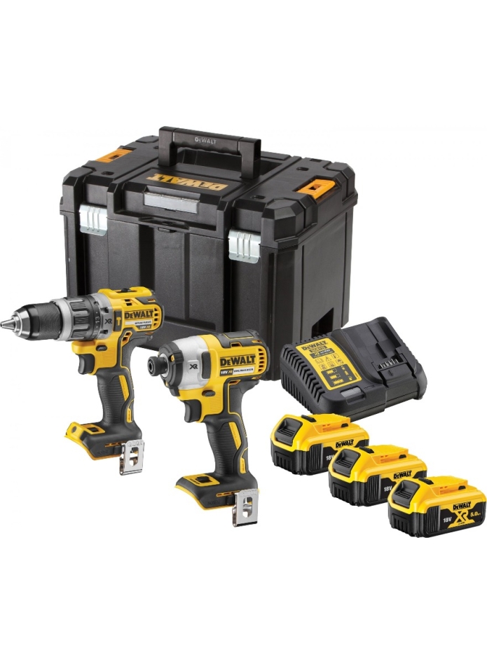 DeWALT DCK266P3T-QW Comboset 18V 3 x 5.0Ah Li-Ion - DCD796 Martillo perforador sin cable + DCF887 Atornillador de impacto