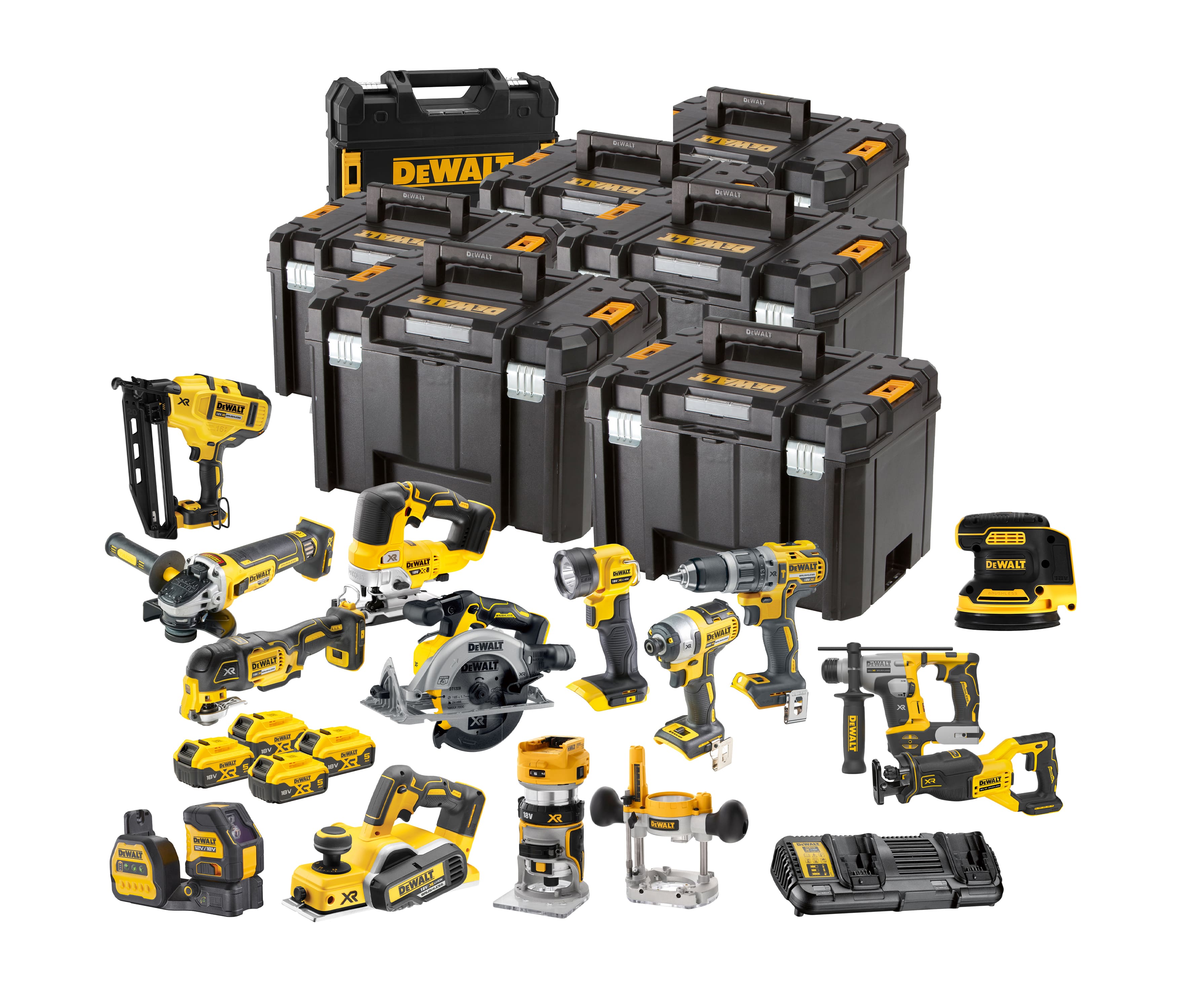 DeWALT DCK1016P4T Combopack XR 18 Voltios 5,0 Ah Li-Ion de 14 piezas incl. 4 baterías