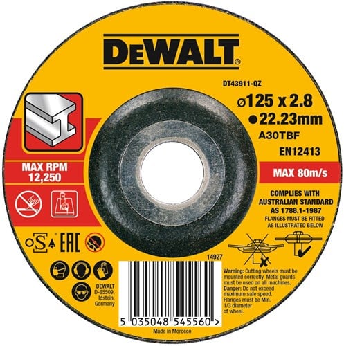 DeWALT Accesorios DT43911-QZ Disco de corte METAL 125 x 3,0 x 22,2 mm