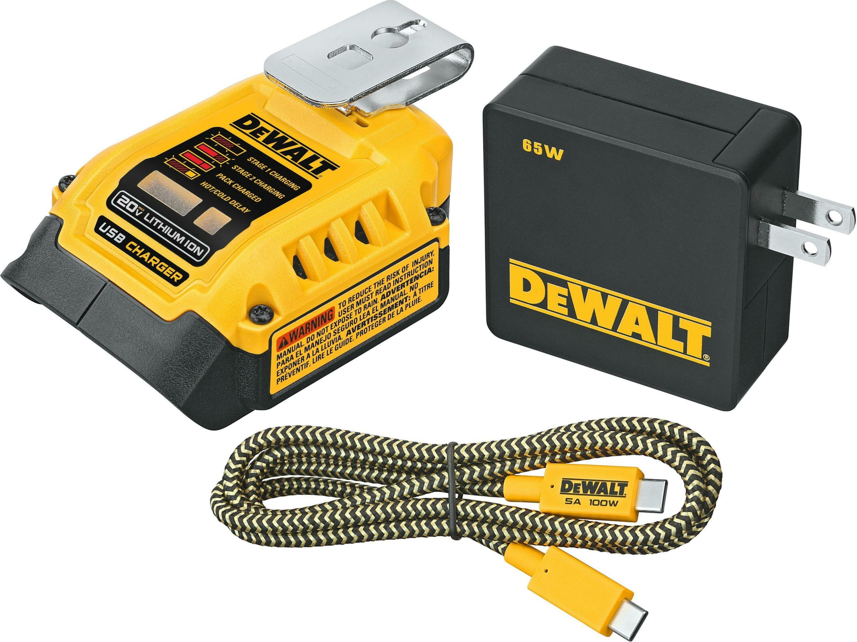 DeWALT Accesorios DCB094K-QW Adaptador de carga USB XR de 18 voltios
