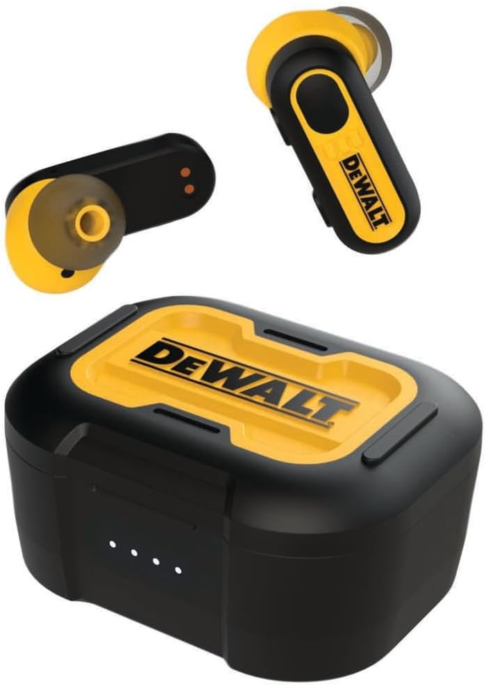 DeWalt Accesorios 190 2092 DWG Jobsite Pro-X1 True Wireless Earbuds incl. cable de carga y estuche de carga