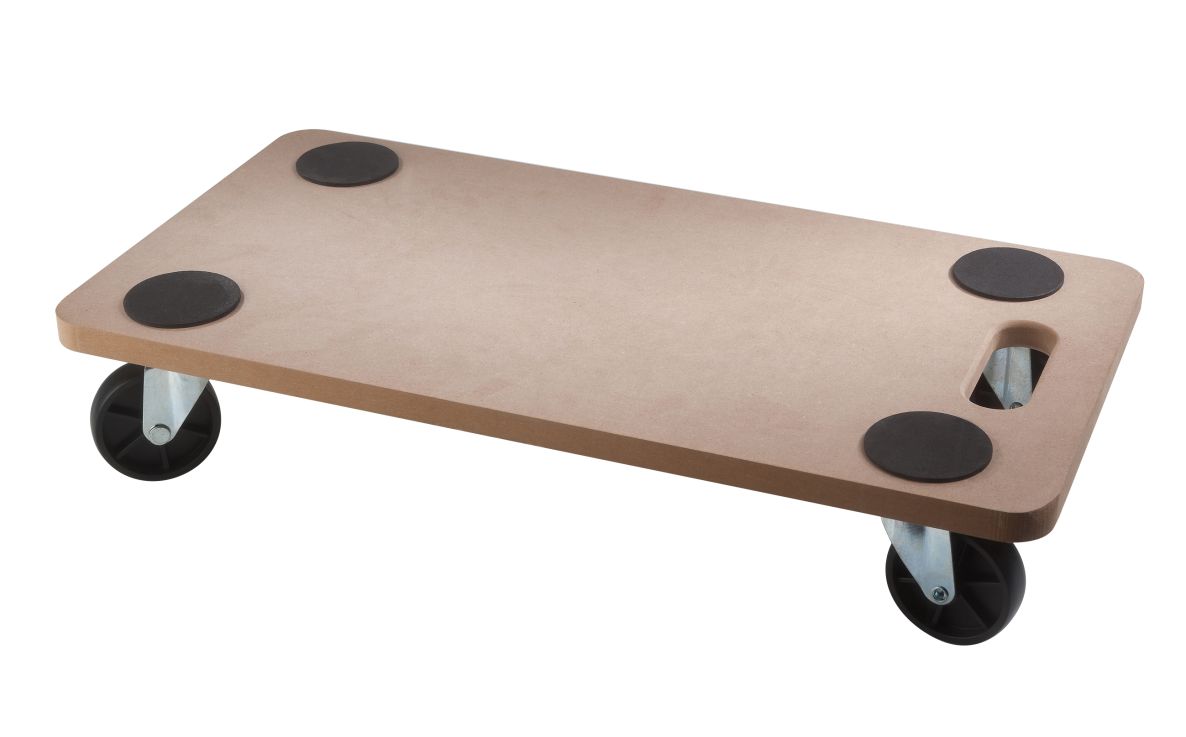 DIGGERS DIG788 Plataforma móvil MDF, 58x29cm, 150kg de capacidad, ruedas de PP duro de 50mm, FSC 100%.