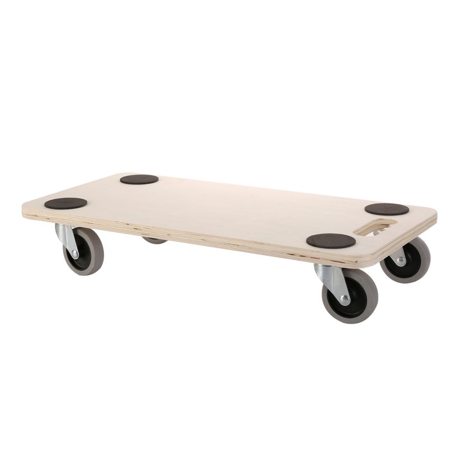 DIGGERS DIG825 Carretilla de madera contrachapada, 58x29cm, capacidad de carga de 200kg, ruedas de TPR de 75mm, FSC 100%.