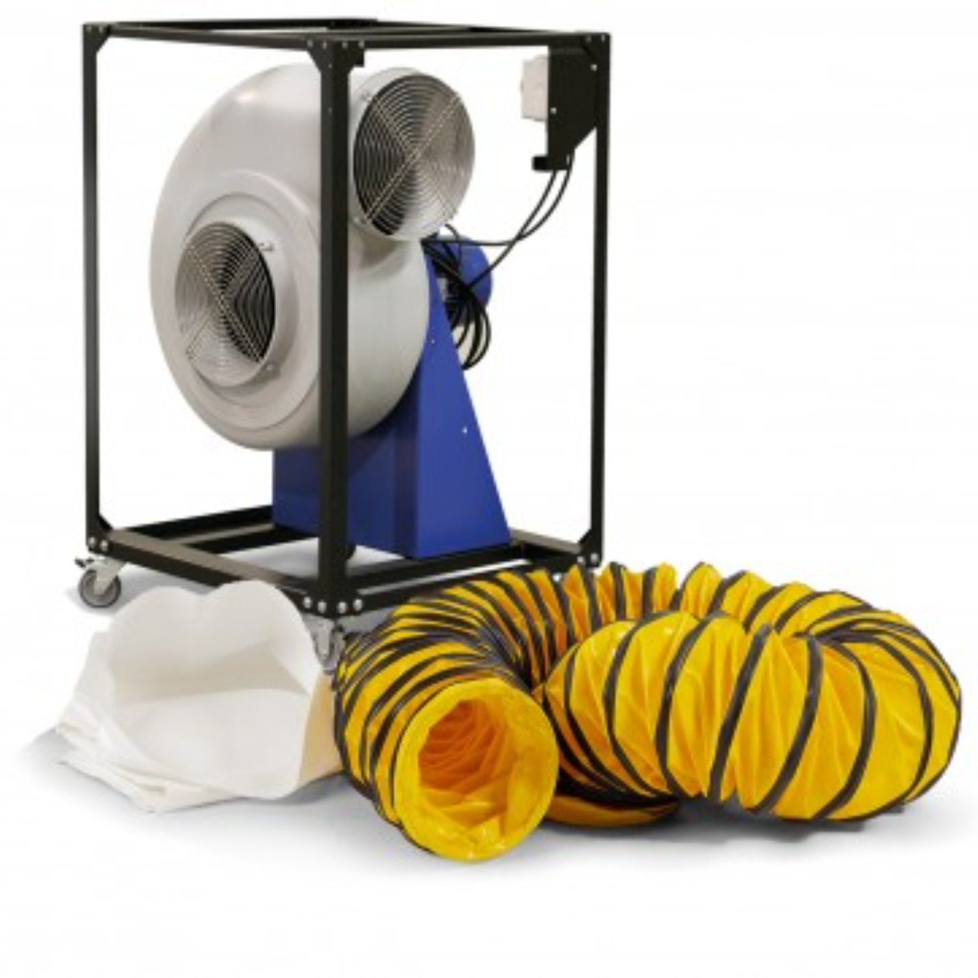 Dryfast DRFC300PLSAU  Ventilador radial con 1 bolsa para el polvo y 1 manguera de transporte de aire de 10 metros
