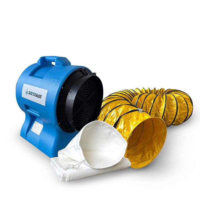 Dryfast DAF3000LSAU/5 Ventilador axial + 1 bolsa de polvo + 1 manguera de transporte de aire de 5 m