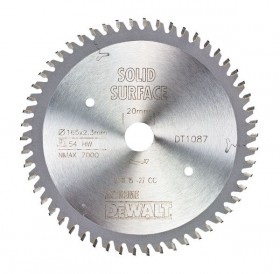 DeWALT Accesorios DT1087-QZ CZB 165 x 20 x 54T HM Hoja de sierra circular