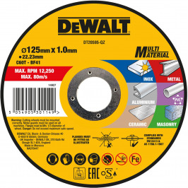 DeWALT Accesorios DT20595-QZ Disco de corte multimaterial -125 x 22,23 x 1,0 mm