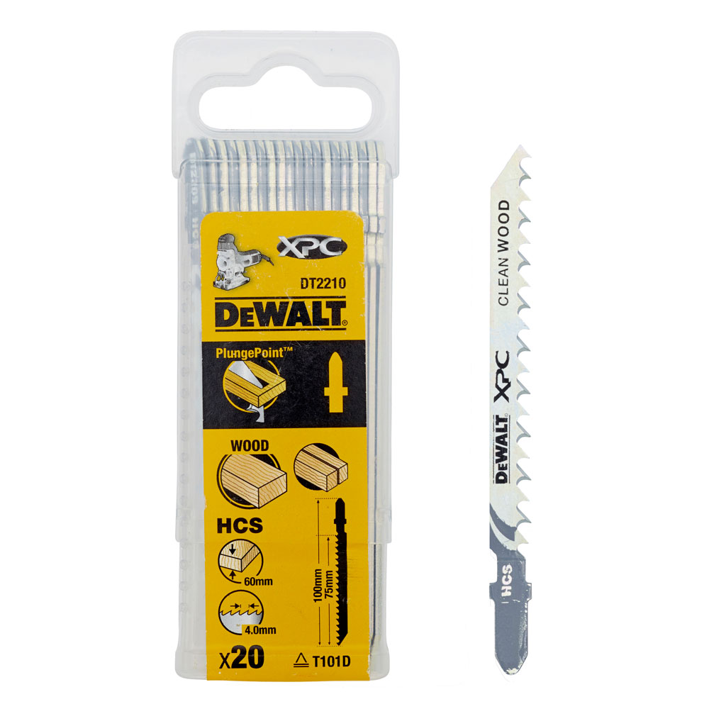DeWalt Accesorios DT2210-QZ Hoja de sierra de calar XPC® - HCS 100 x 6 x 60 mm (T101D) 20 Piezas