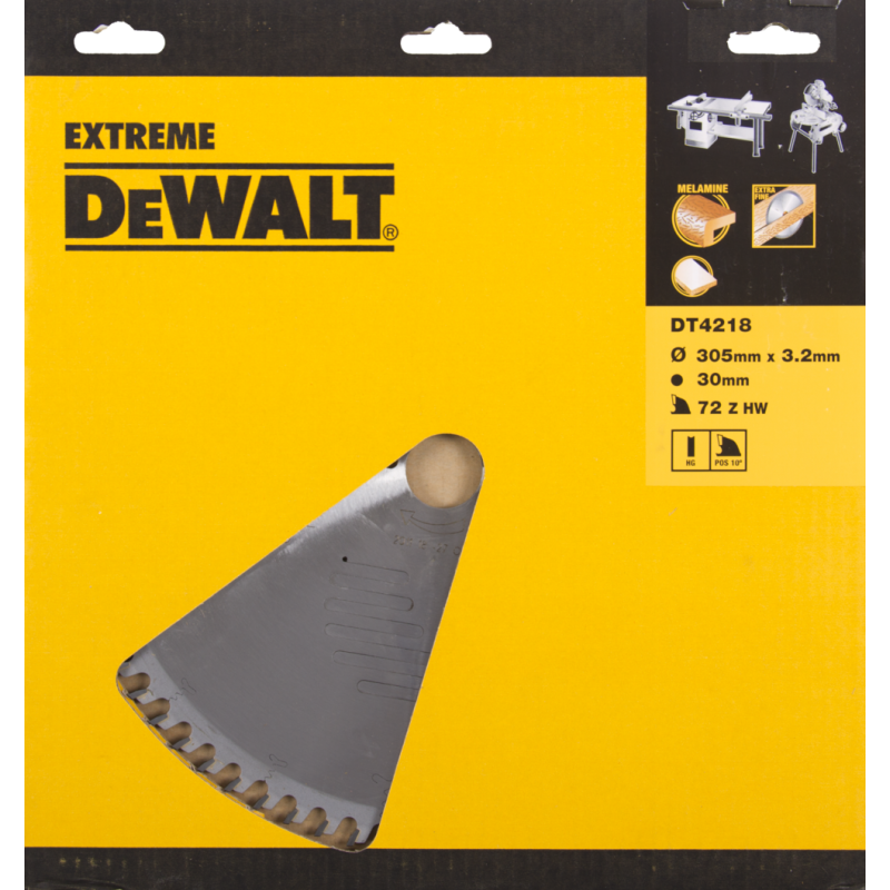 DeWalt Accesorios DT4218-QZ DT4218 Hoja de sierra HM 305 x 30 x 72T Melamina