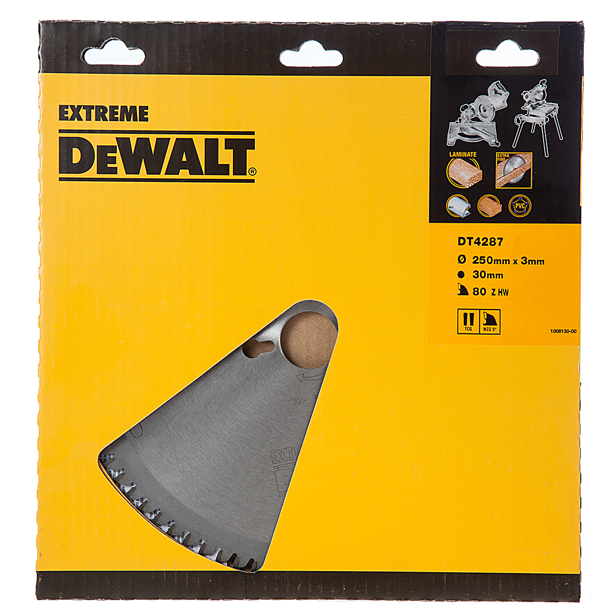 DeWalt Accesorios DT4287-QZ DT4287 Hoja de sierra HM 250 x 30 x 80T trapezoidal, negativo 5