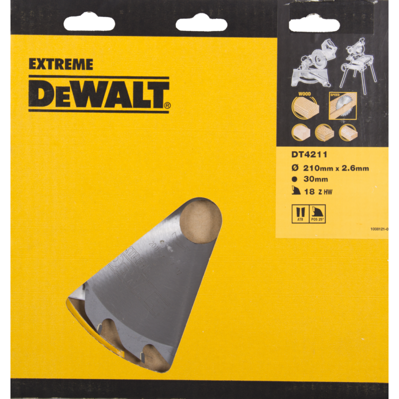DeWalt Accesorios DT4311-QZ DT4311 Hoja de sierra HM 250 x 30 x 24T diente plano, positivo 10°.