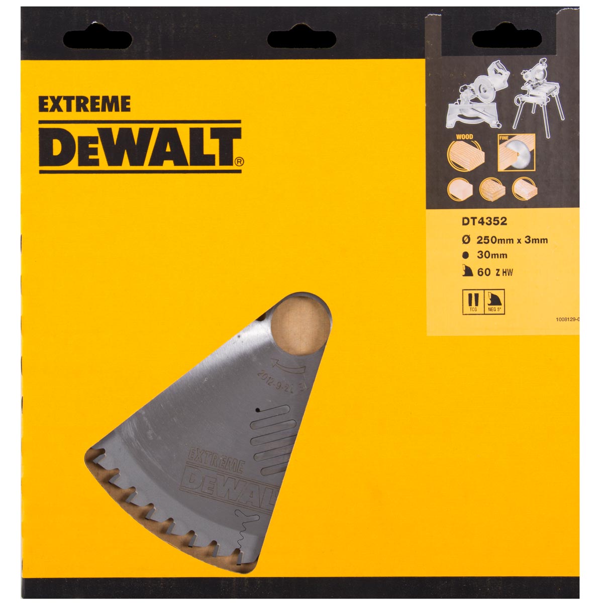 DeWalt Accesorios DT4352-QZ DT4352 Hoja de sierra HM 250 x 30 x 60T trapezoidal, negativo 5