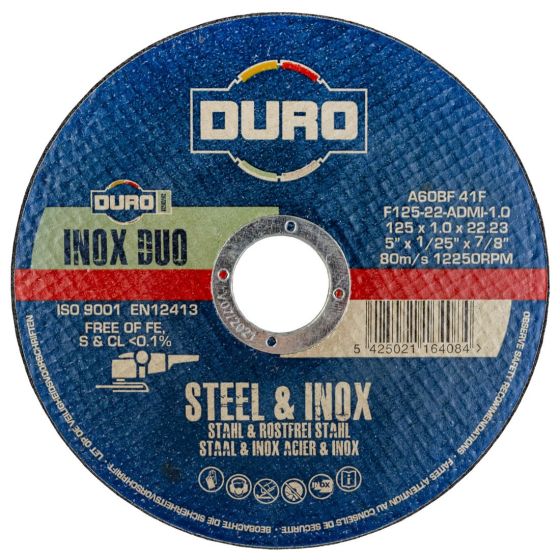 Duro F125-22.2-ADMI-1.0 125mmx1.0x22.2 estaño - 10 piezas
