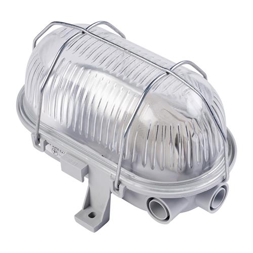 Eurolux 66.020.02 Lámpara de construcción LED Bulleye 60-K - gris - E27 - carcasa de plástico con cesta de alambre plegable