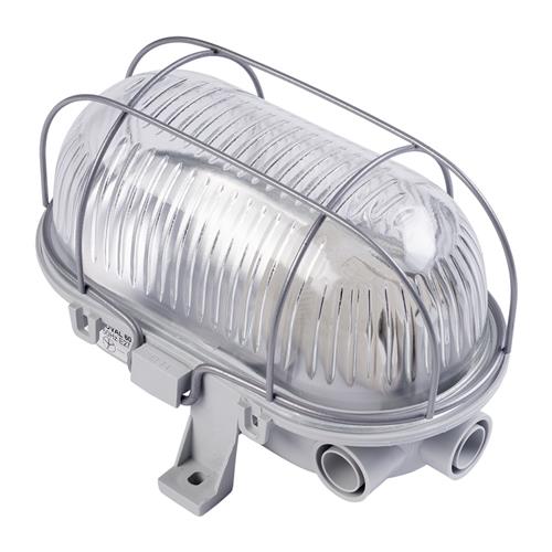 Eurolux 66.021.02 Lámpara de construcción LED Bulleye 60-D - gris - E27 - carcasa de plástico con cesta de alambre