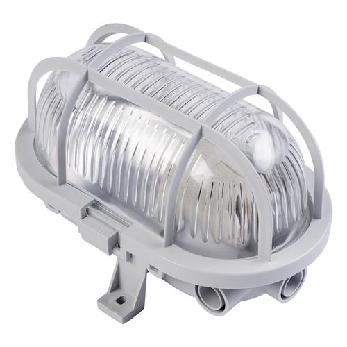 Eurolux 66.023.02 Lámpara de construcción LED Bulleye 60-P - gris - E27 - carcasa de plástico con cesta de alambre de plástico