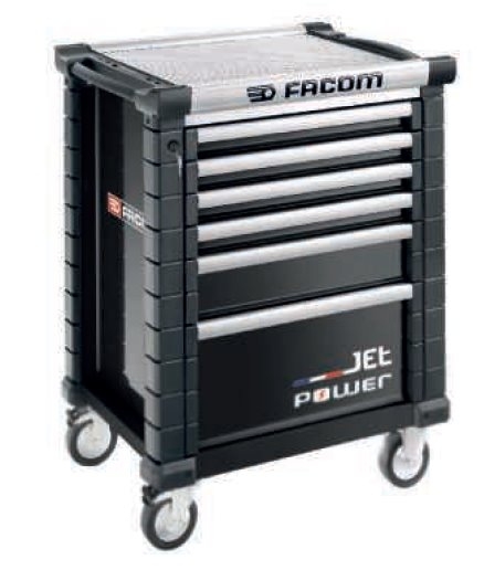 Facom JET.6NM4APOWER Carro de herramientas Jet 6 cajones m4 con cajón eléctrico negro