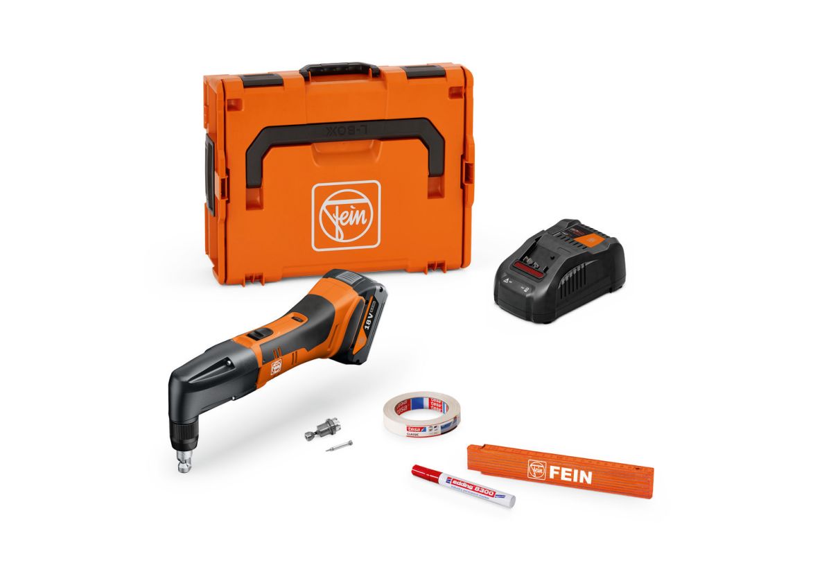 Fein 71321063000 ABLK 18 1.3 CSE AS Mordaza sin cable juego básico hasta 1,3 mm 1x batería 18V 5.0Ah y cargador en maletín L-BOXX