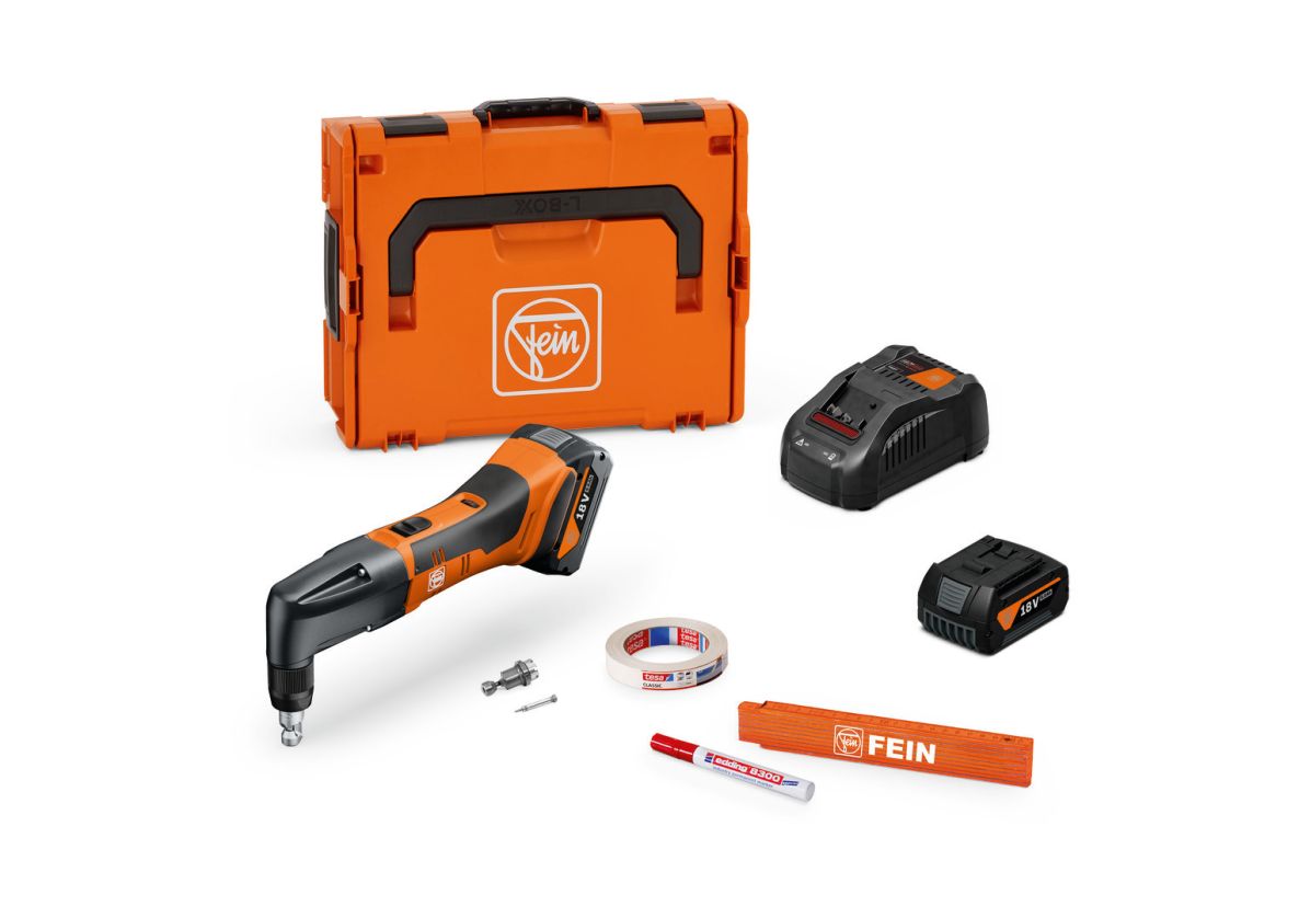 Fein 71321064000 ABLK 18 1.3 CSE AS Cortafríos sin cable juego básico hasta 1,3 mm 2x 18V 5.0Ah baterías y cargador en maletín L-BOXX