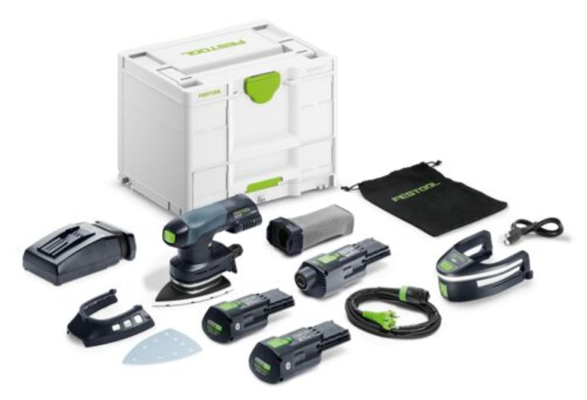 Festool 578851 Lijadora DTSC 400 3.0 I-Set Accu Delta 2x bater&iacute;a 18V 3.0Ah y cargador r&aacute;pido en malet&iacute;n