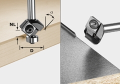 Festool Accesorios 499807 Fresa inversa HW S8 HW 45° D27 12x12 KL