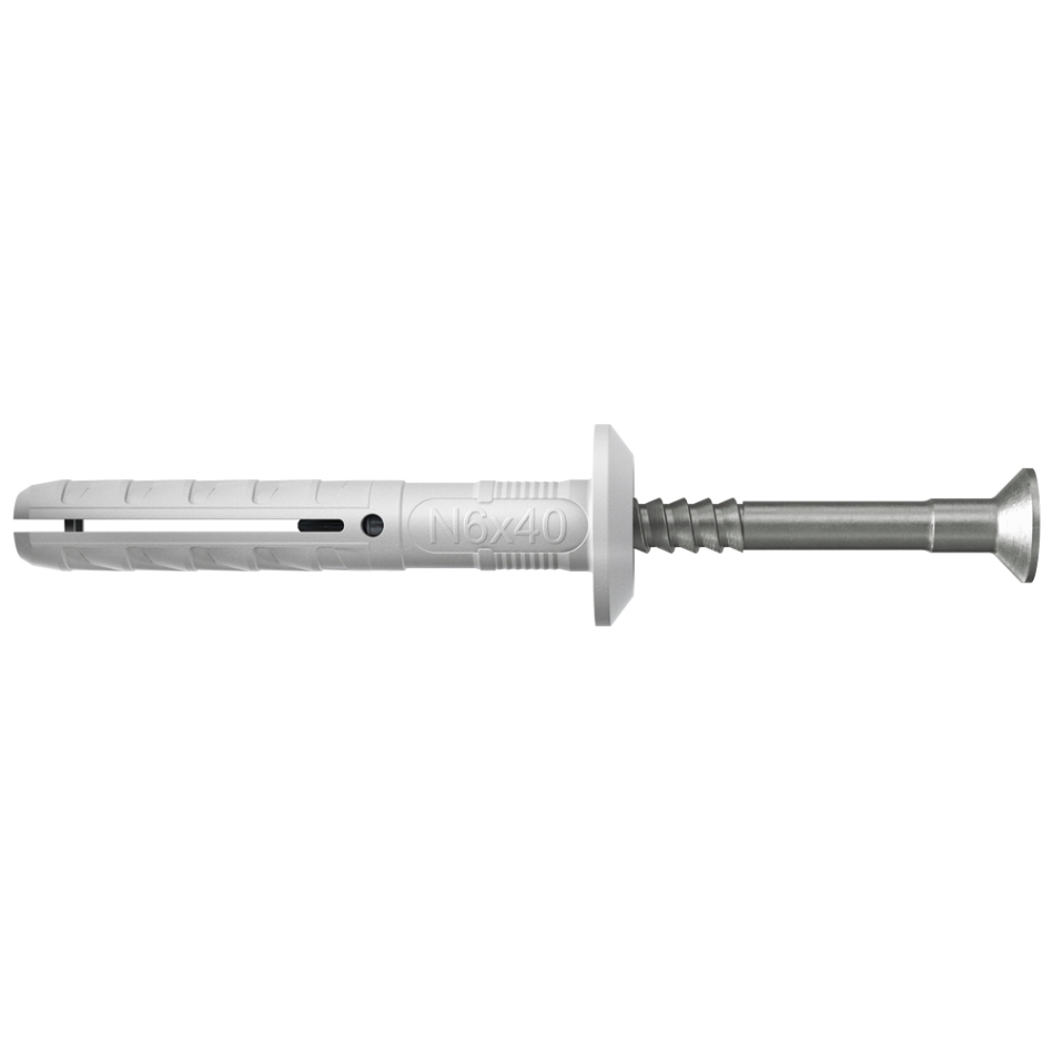 Fischer 50339 Taco para clavos N 6 x 40/7 P con cabeza avellanada galvanizado electrolíticamente