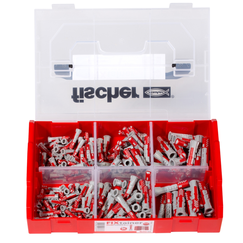 Fischer 536161 FIXtainer - DUOPOWER caja surtido tacos 210 unid.