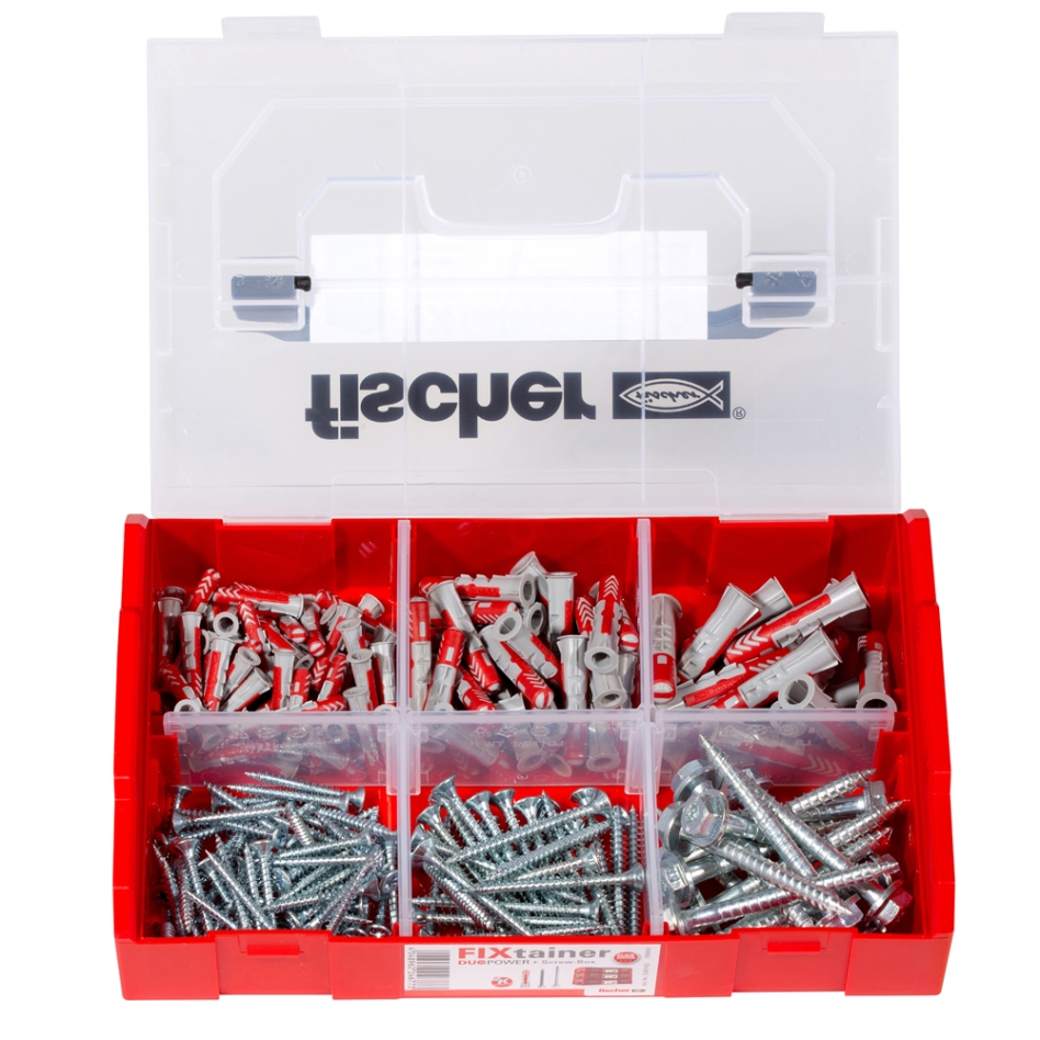 Fischer 536162 FIXtainer - DUOPOWER caja surtido tacos + tornillos 105 piezas