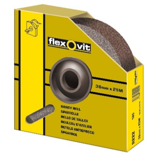 Flexovit 63642585740 KF271 Rollo de lijado 25 mm x 25 mtr. P150 Lino universal en caja