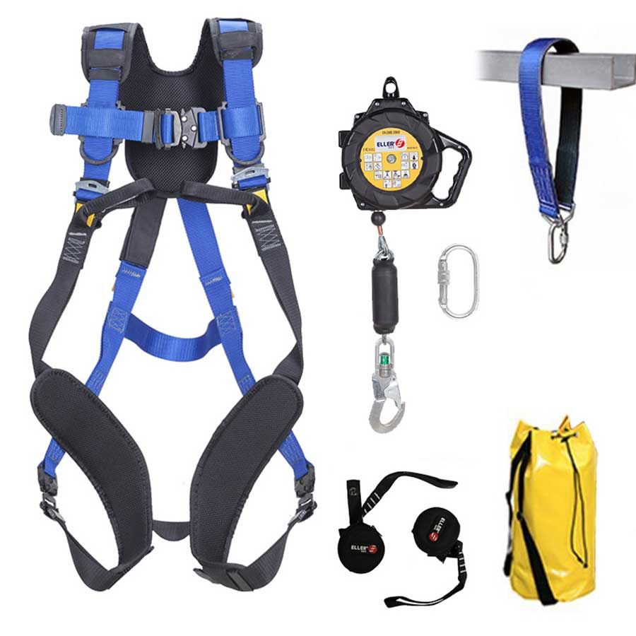 ELLERsafe FP-SET-VD-PROFI Juego de protección anticaída Techos planos Profi Talla M-XL