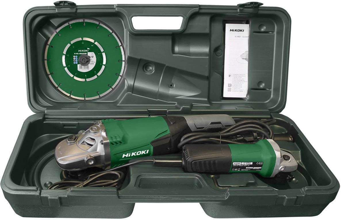 HiKOKI G23SW2CPZ Juego de amoladora angular 230mm + 125mm en maletín