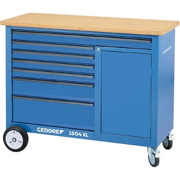 Gedore 1988468 1504 XL Banco de trabajo móvil con 7 cajones