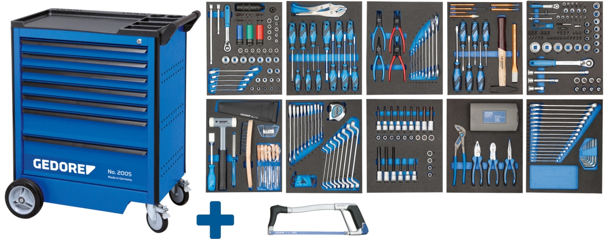 Gedore 2980304 2005-TS-308 Carro de herramientas 308 piezas