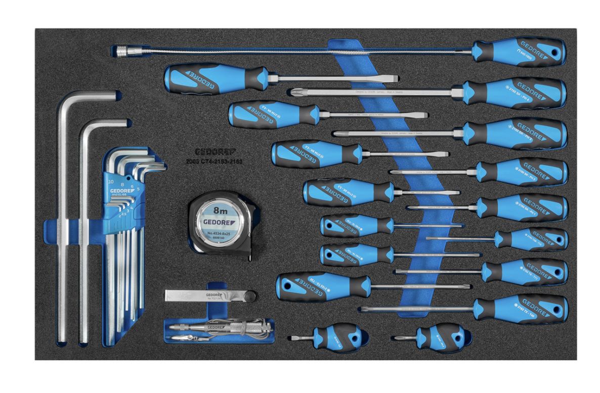 Gedore 3011615 2005 CT4-2153-63 Juego de herramientas en módulo 4/4 CT