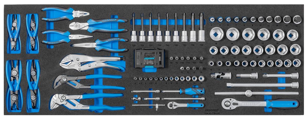Gedore 3011607 1504 XL CT6-U10-183 Surtido de herramientas en módulo CT