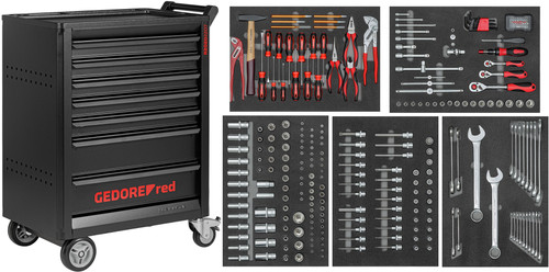 Gedore RED 3301678 R22071005 Carro de herramientas lleno GEDWORKER 7 cajones 273 piezas