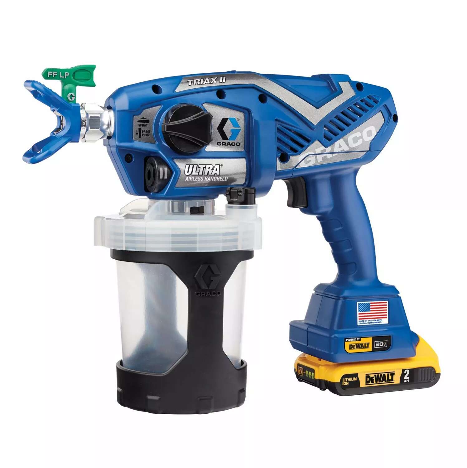 Graco 04.17M366 Pistola pulverizadora de pintura port&aacute;til Ultra Airless con bater&iacute;a, 2 bater&iacute;as de 18 V y 2,0 Ah y cargador en bolsa de transporte