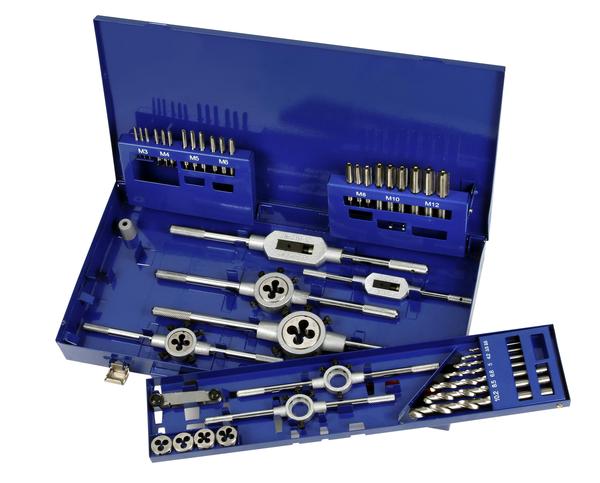 Bohrcraft 60001410044 GW12 Juego de machos para roscar de 44 piezas M3-M12